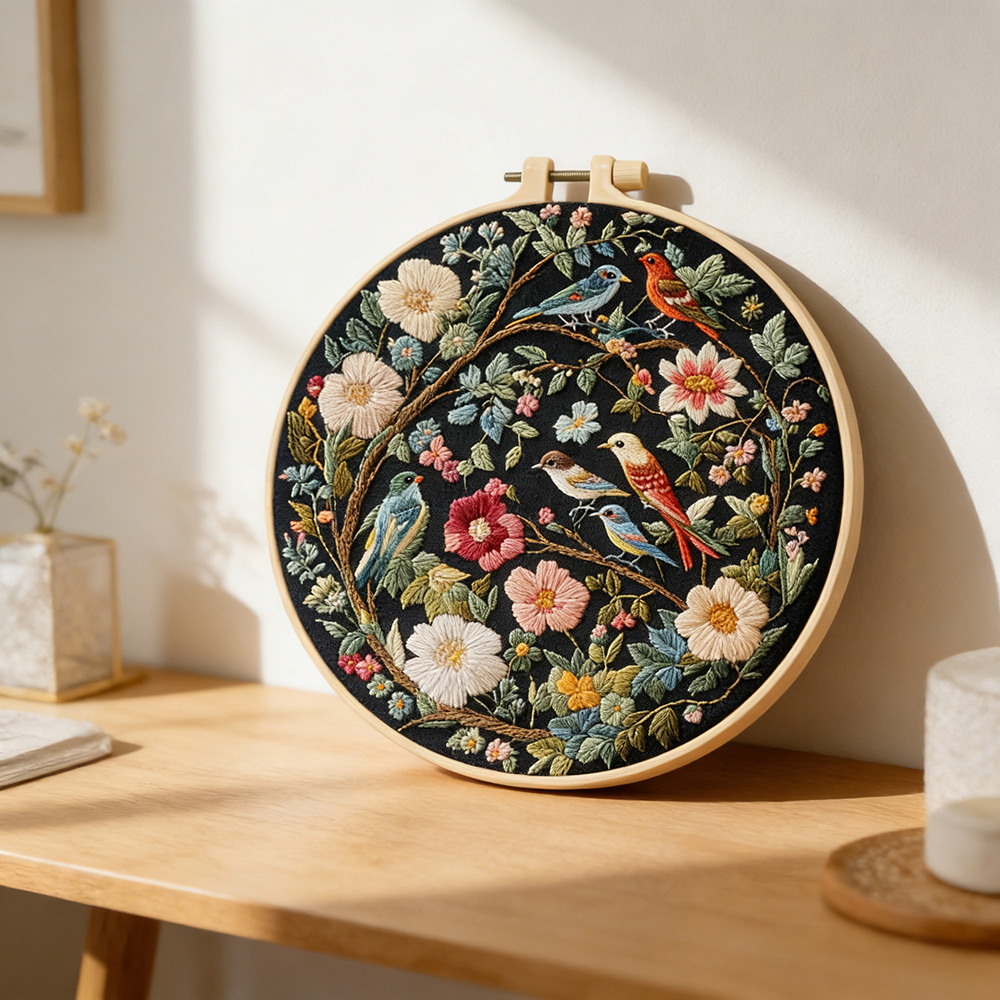 Embroidery Ideas For Bags - DIY Embroidery Flower Hummingbird DIY Printed