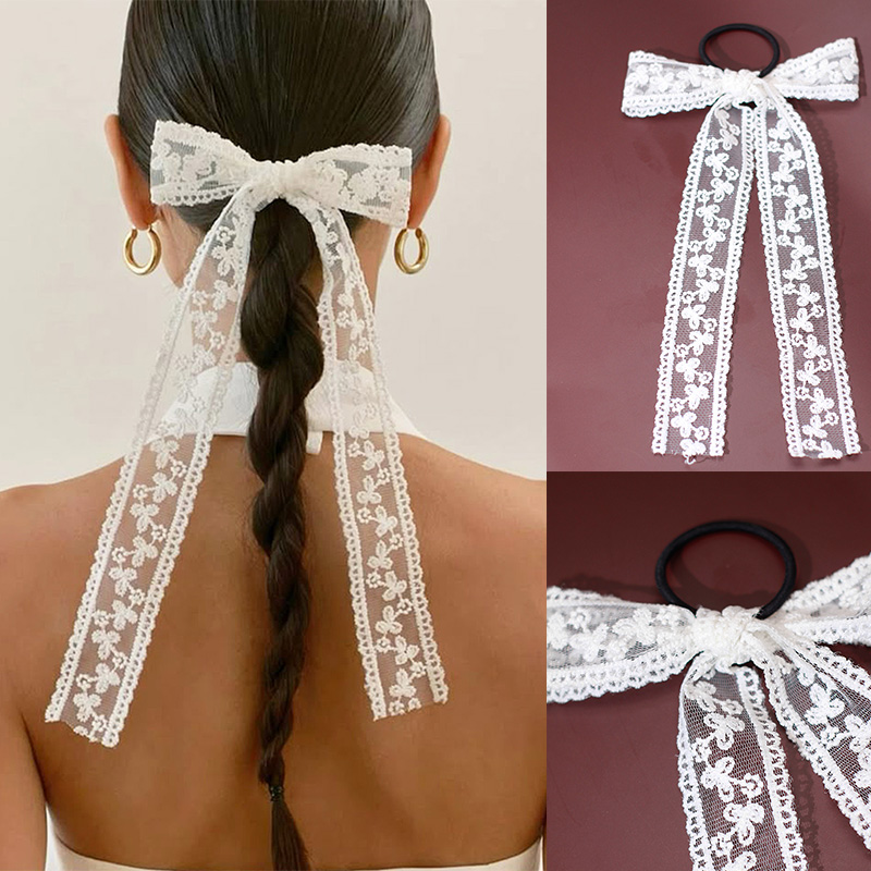 Embroidery Knot - White Lace Sweet Bow Knot Ribbon