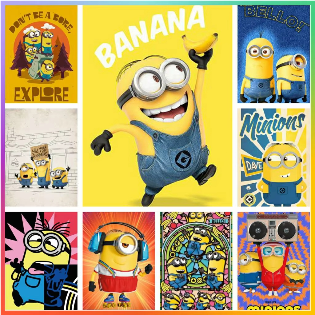 Printed Embroidery Kit - Cartoon Lovely Cute-M-Minions Diamond Painting Puzzle