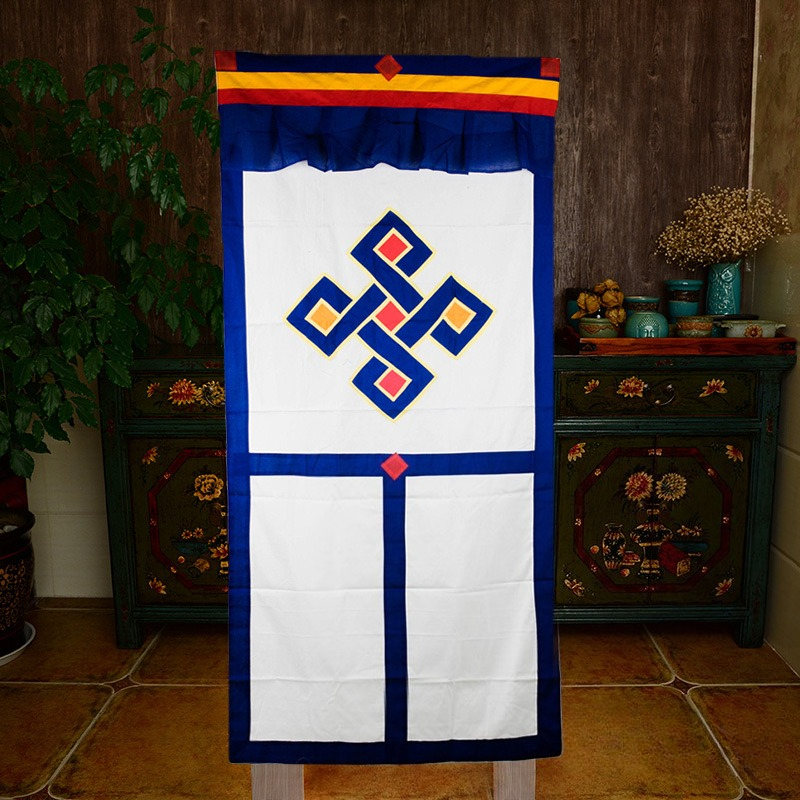 Embroidery Knot - Tibetan Buddhist Door Curtain Handmade Cotton