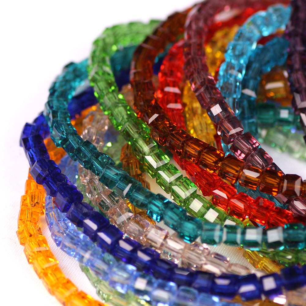 Embroidery Glass Beads - 2/3/4/6/8/10MM Austrian Glass Square Beads Blue