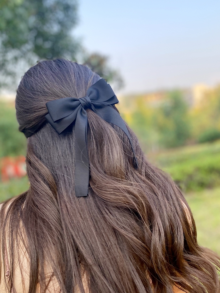 Embroidery Knot - Korea Elegant Long Ribbon Bow Hairpins