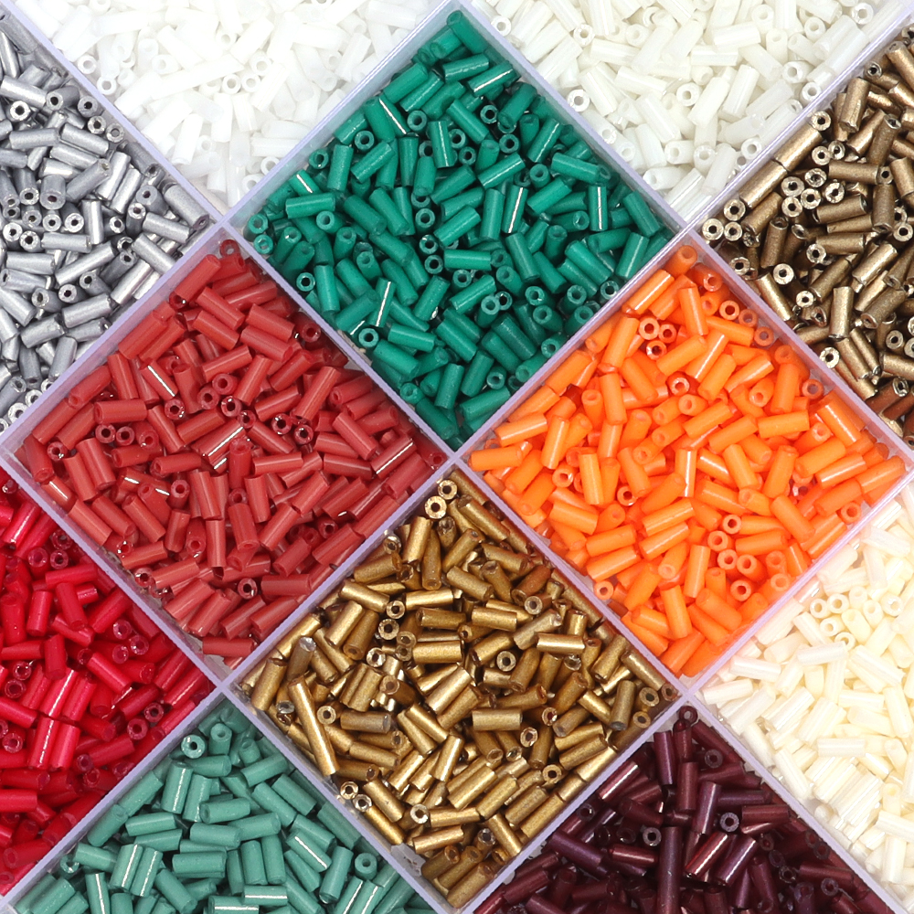 Embroidery Glass Beads - 340/1700pcs 4mm Length Tupe Shape Seed