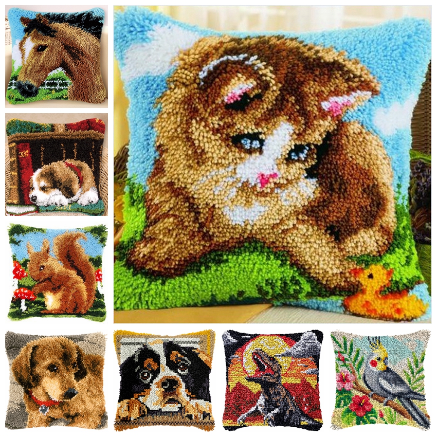 Printed Embroidery Kit - Cat Series Latch Hook Kit Mats