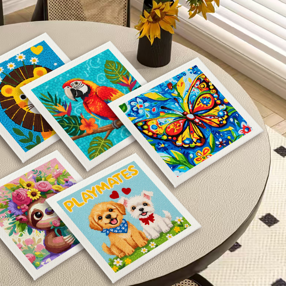 Embroidery Ideas For Bags - RUOPOTY Framed Colorful Butterfly Punch Needle
