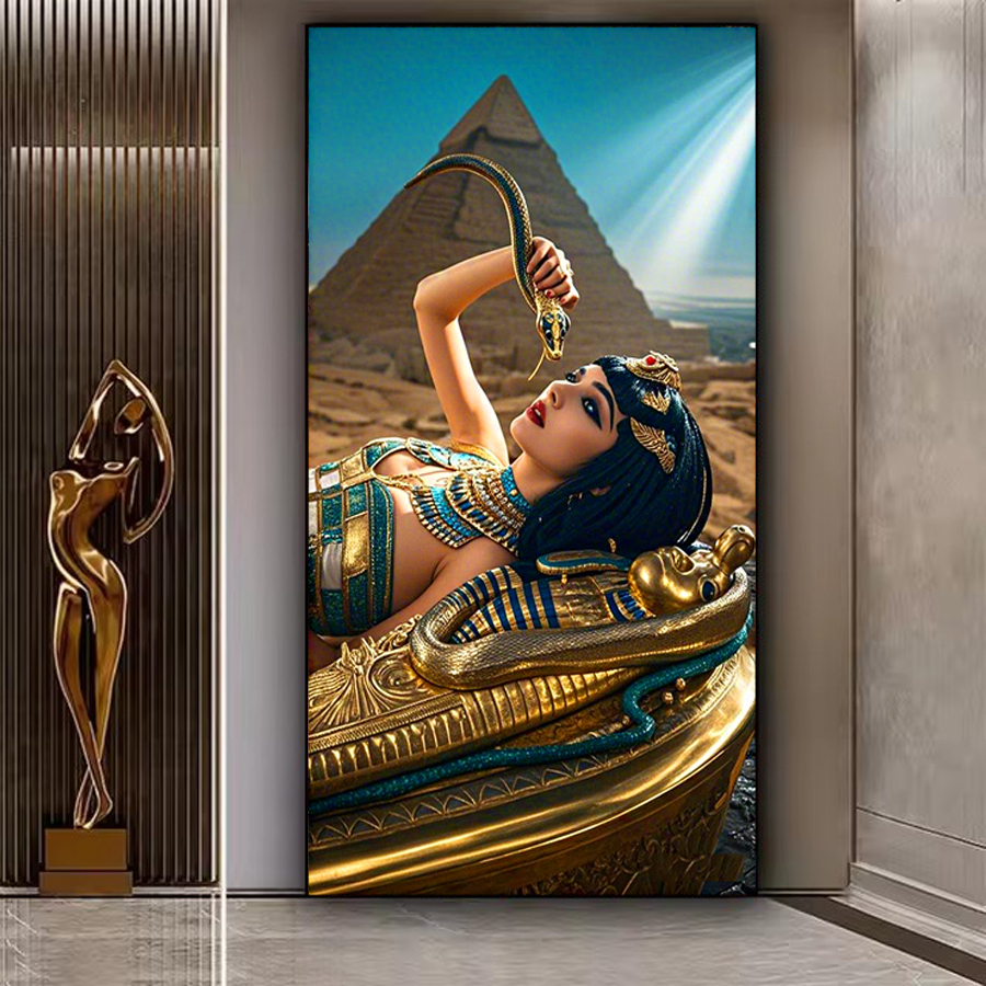 Embroidery In Egypt - Cleopatra and Pyramid Large Size Queen
