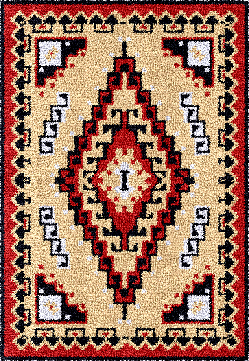 Printed Embroidery Kit - Bee latch hook kit rug canvas