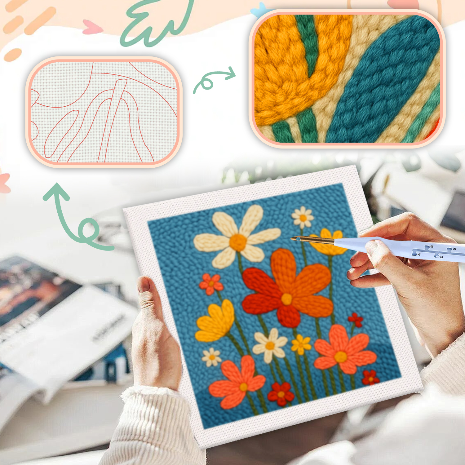 RUOPOTY Punch Needle Starter K - Embroidery Ideas For Bags recension och pris
