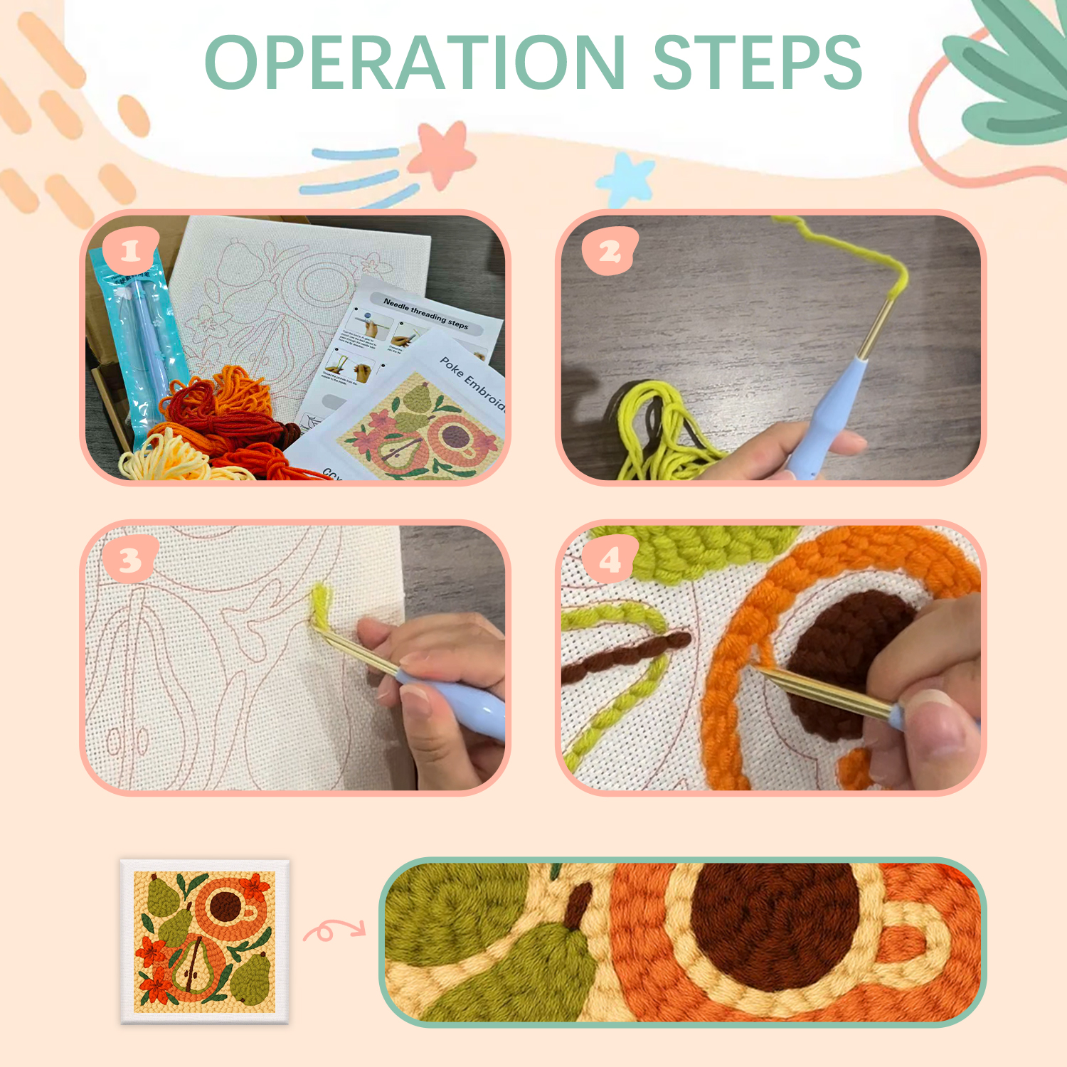 RUOPOTY Punch Needle Starter K - Embroidery Ideas For Bags recension och pris