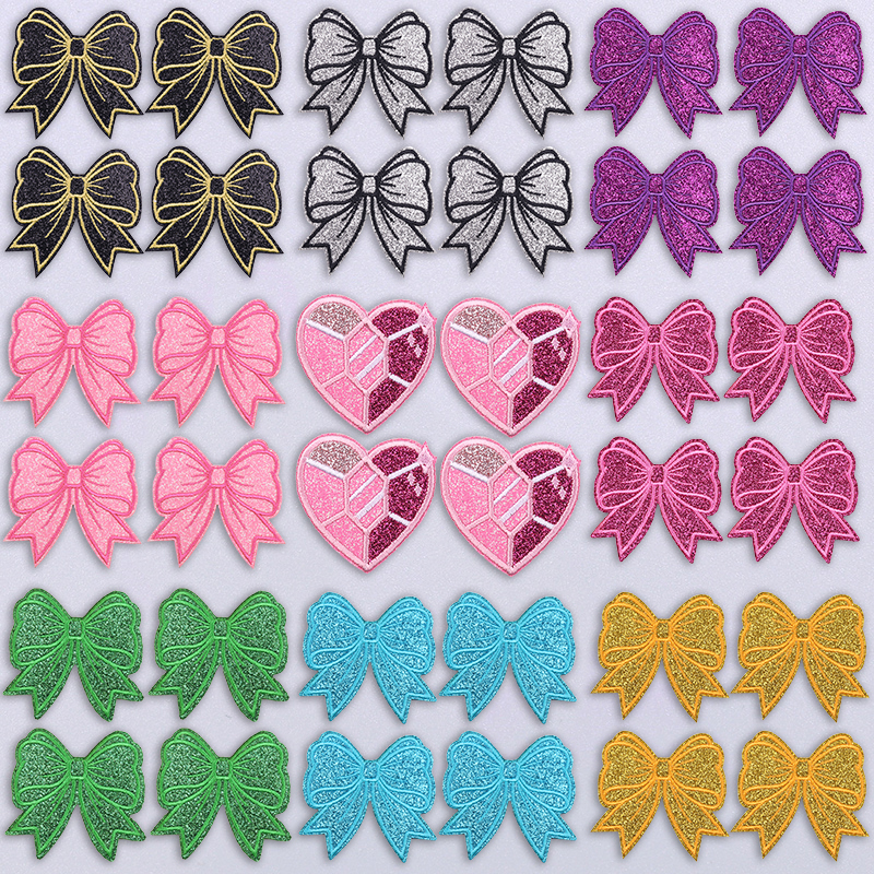 10PCS Sparkling Diamond Bow He - Embroidery Ideas For Bags recension och pris