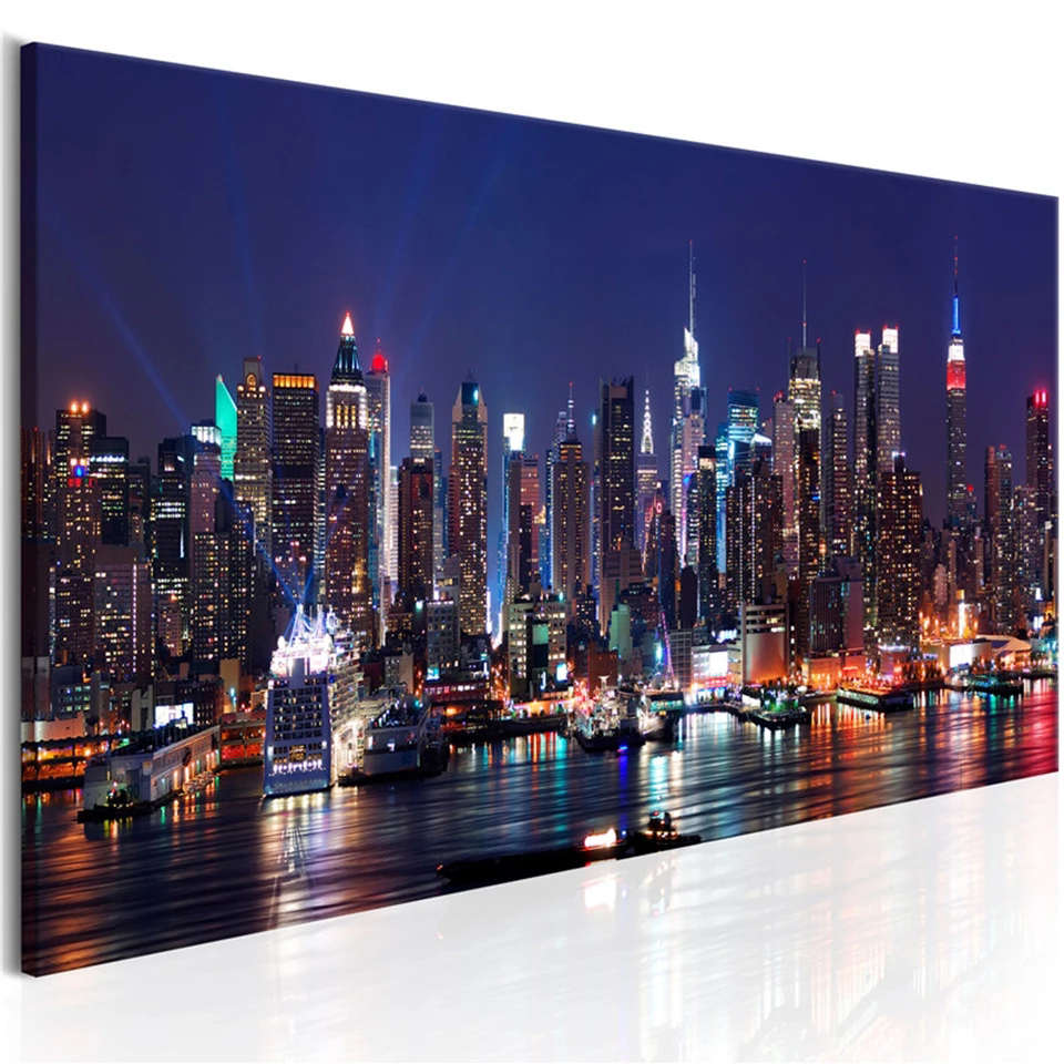 New York Building Night Scene  - Embroidery York recension och pris