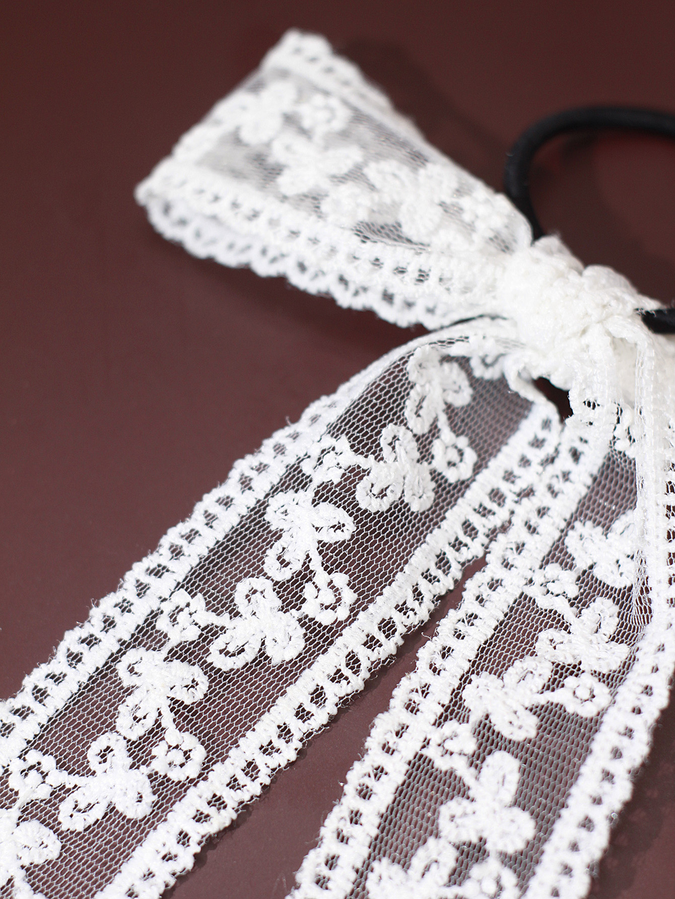 White Lace Sweet Bow Knot Ribb - Embroidery Knot recension och pris