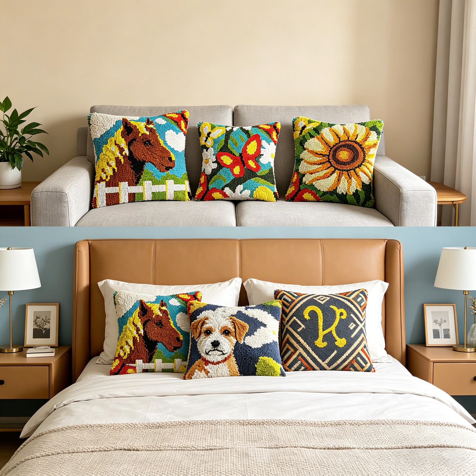 latch hook kits pillow Cushion - Printed Embroidery Kit recension och pris