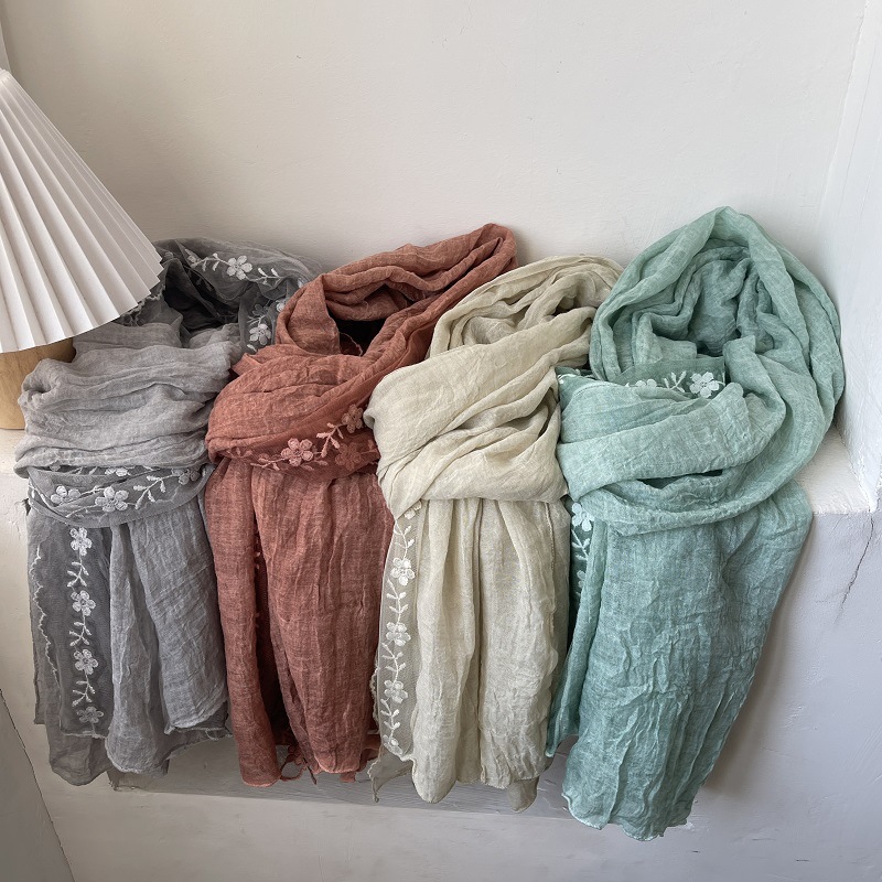Cotton Linen Lace Splicing Sca - Embroidery Towel recension och pris