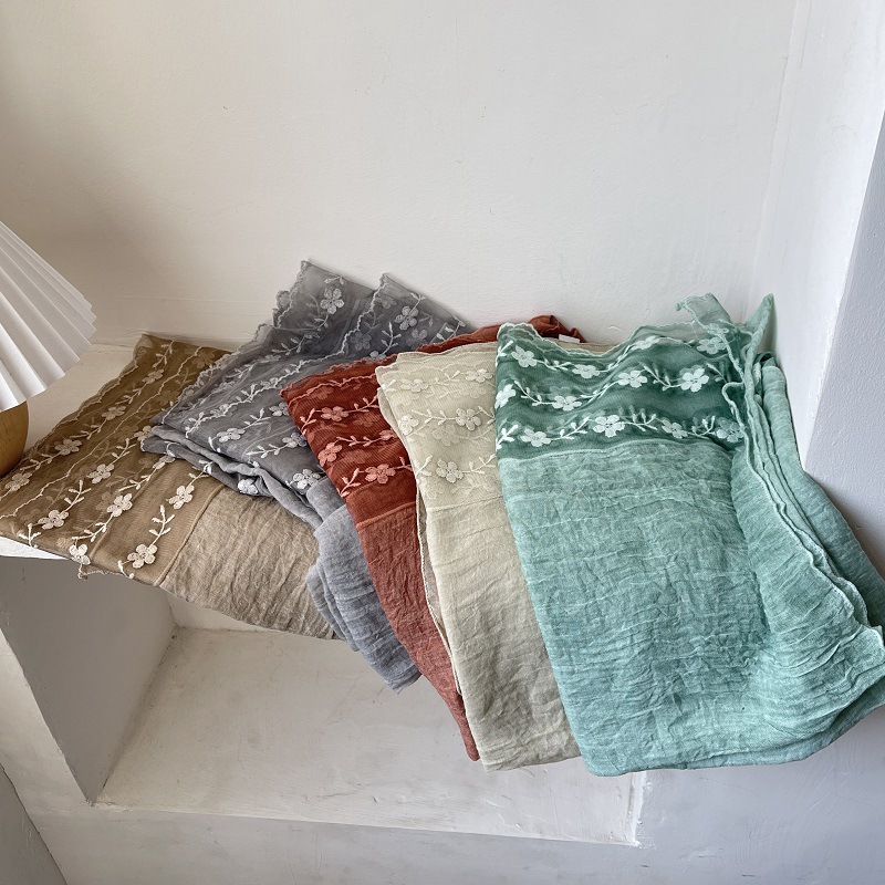 Cotton Linen Lace Splicing Sca - Embroidery Towel recension och pris