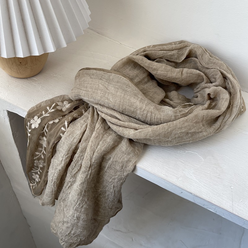 Cotton Linen Lace Splicing Sca - Embroidery Towel recension och pris