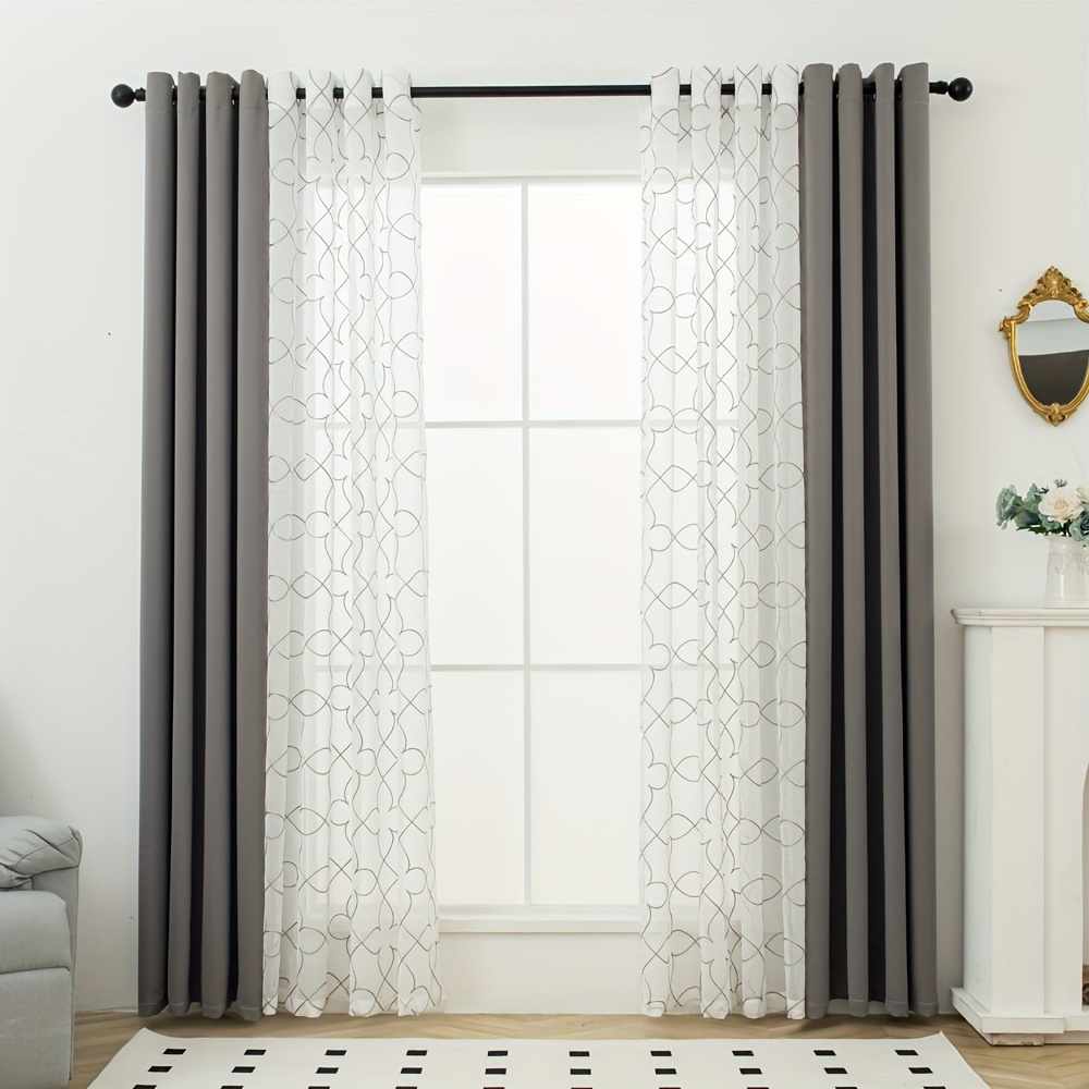 4pcs Elegant Blackout Curtains - Embroidery Machine China recension och pris