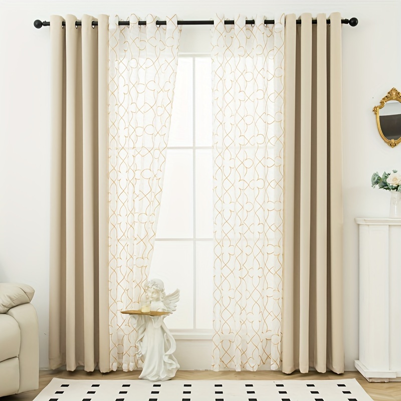 4pcs Elegant Blackout Curtains - Embroidery Machine China recension och pris