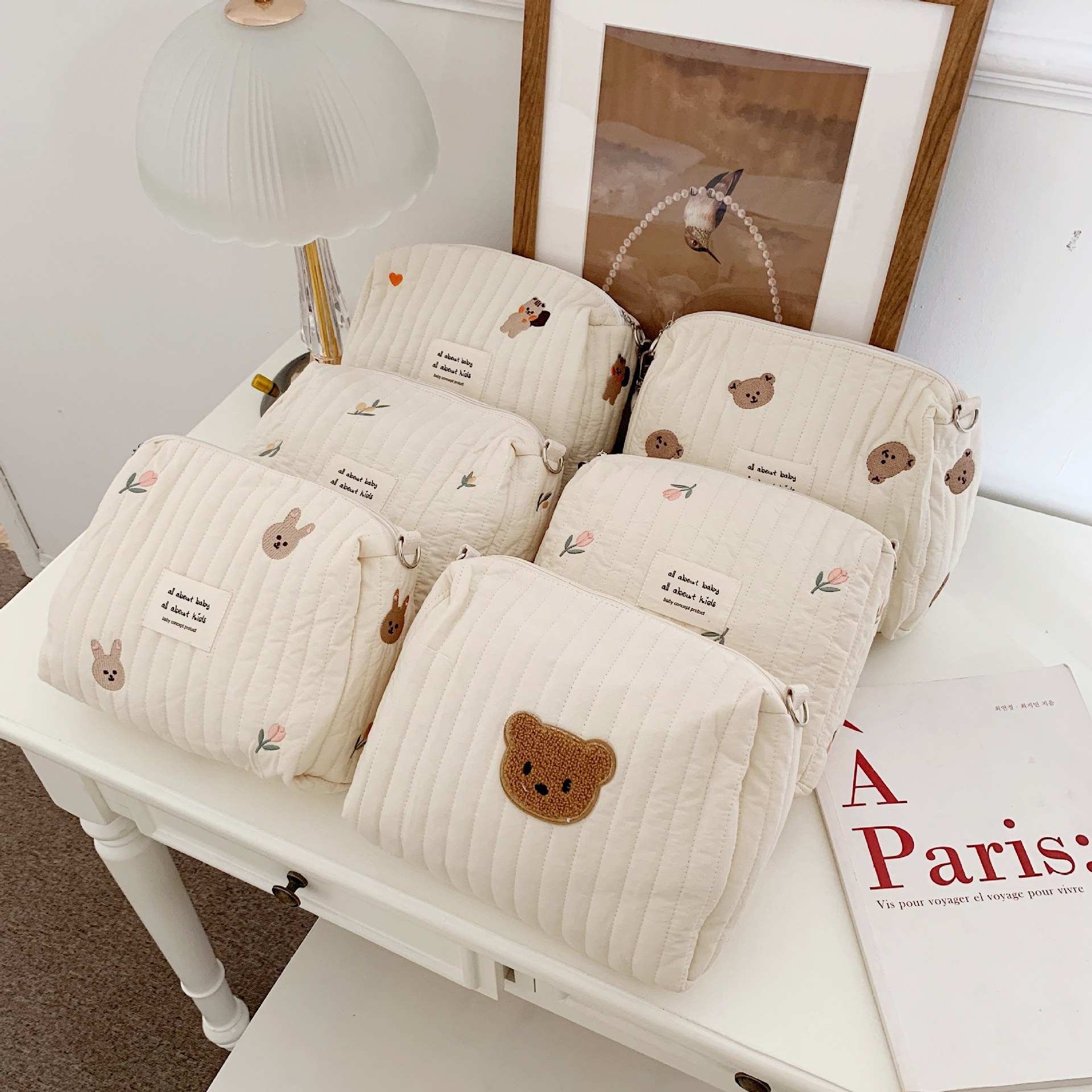 Cotton Portable Storage Bag Zi - Embroidery Fonts recension och pris