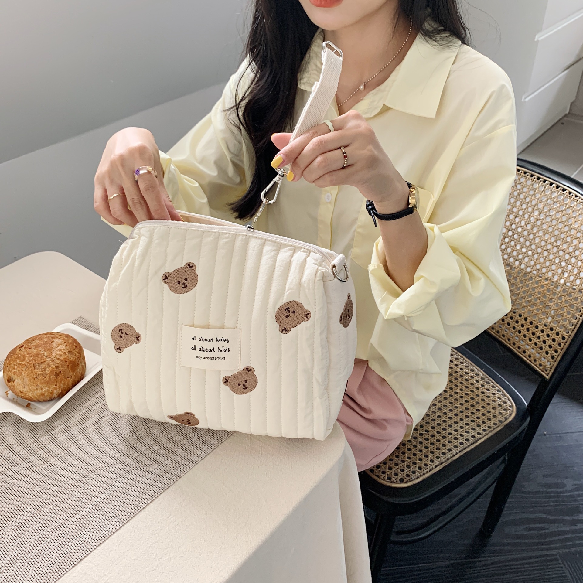 Cotton Portable Storage Bag Zi - Embroidery Fonts recension och pris