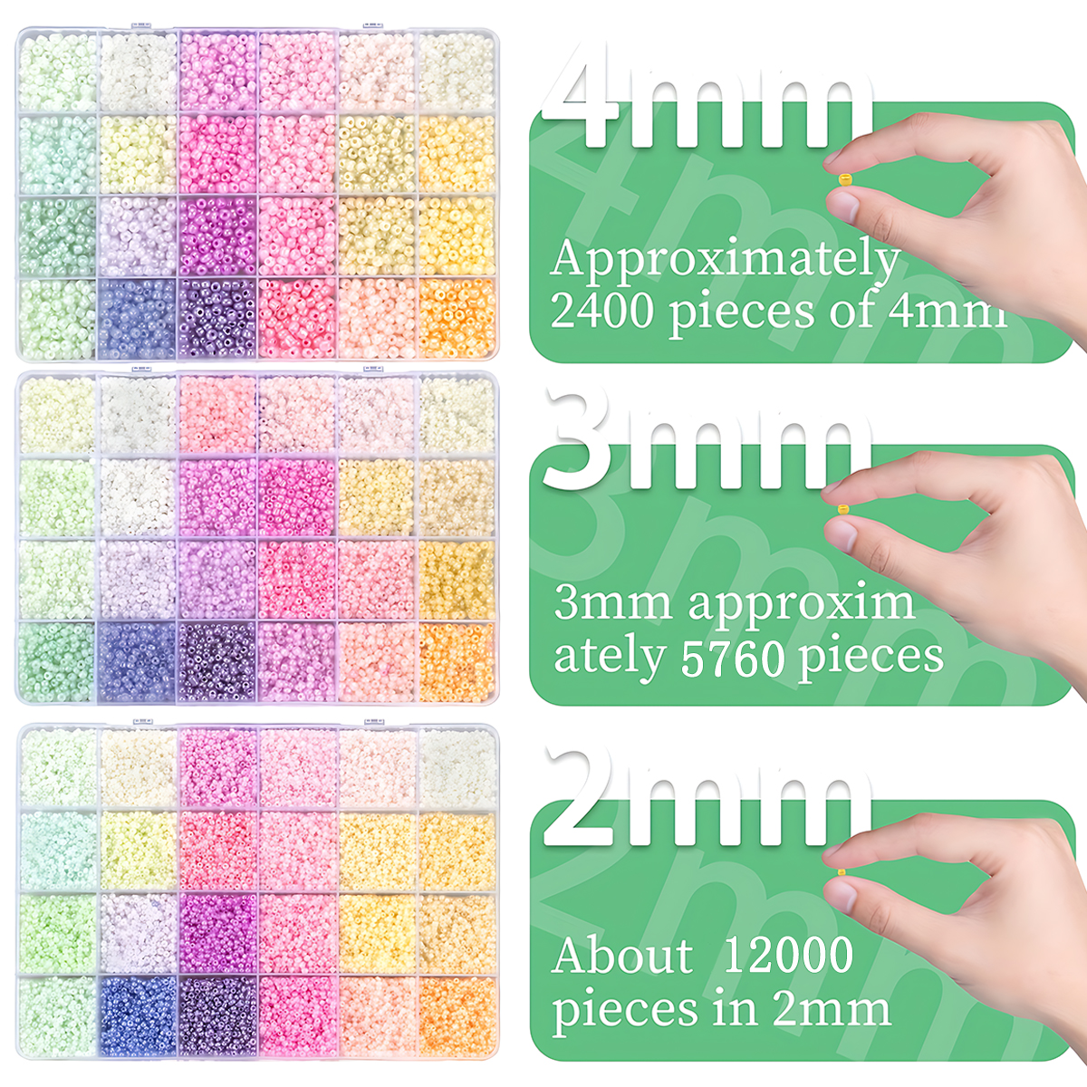 24-Color Glass Seed Beads Asso - Embroidery Glass Beads recension och pris