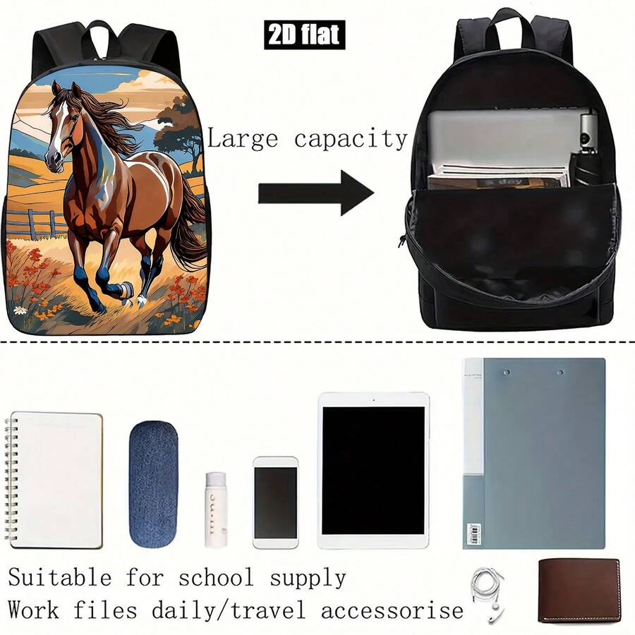 Horse Running Landscape Print  - Embroidery Horse recension och pris