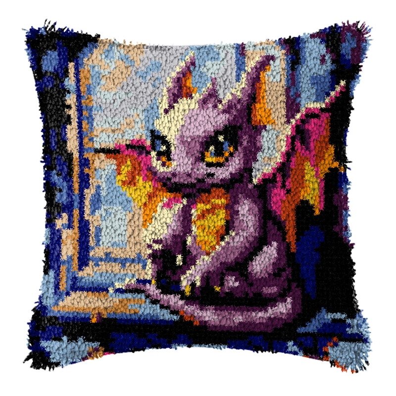 Dinosaur Latch Hook Pillow Kit - Printed Embroidery Kit recension och pris