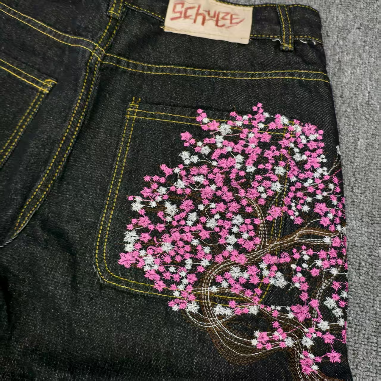 Sakura Pocket Embroidery Fashi - Embroidery Jeans Sakura recension och pris