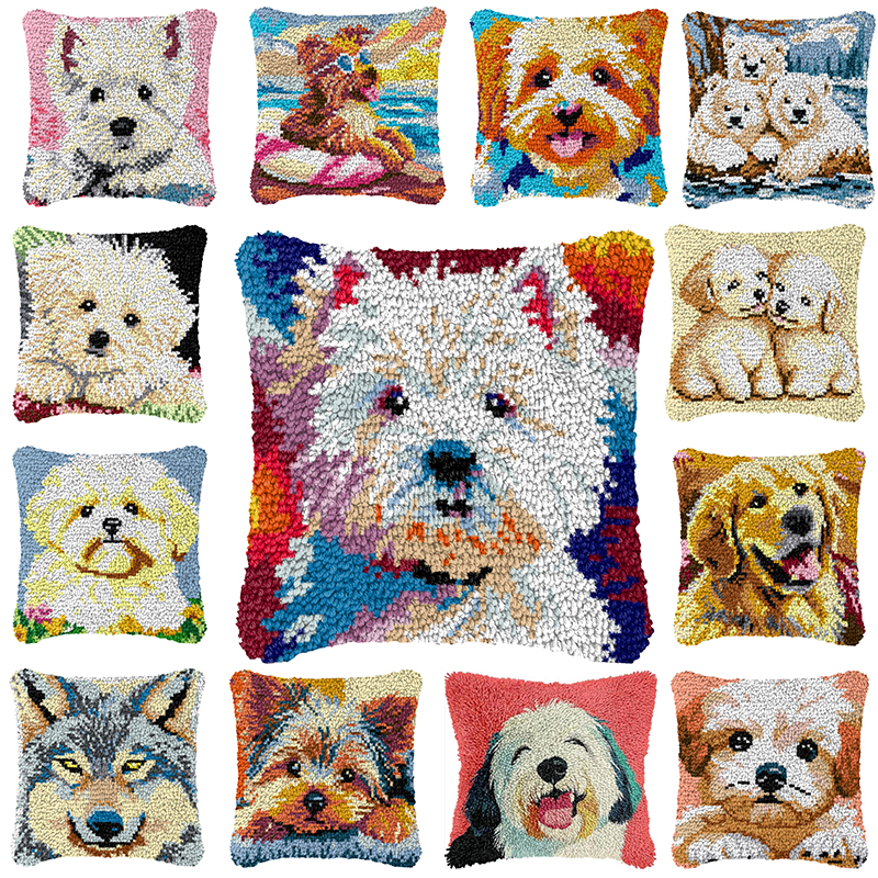 Cute Dog Embroidery Latch Hook - Printed Embroidery Kit recension och pris