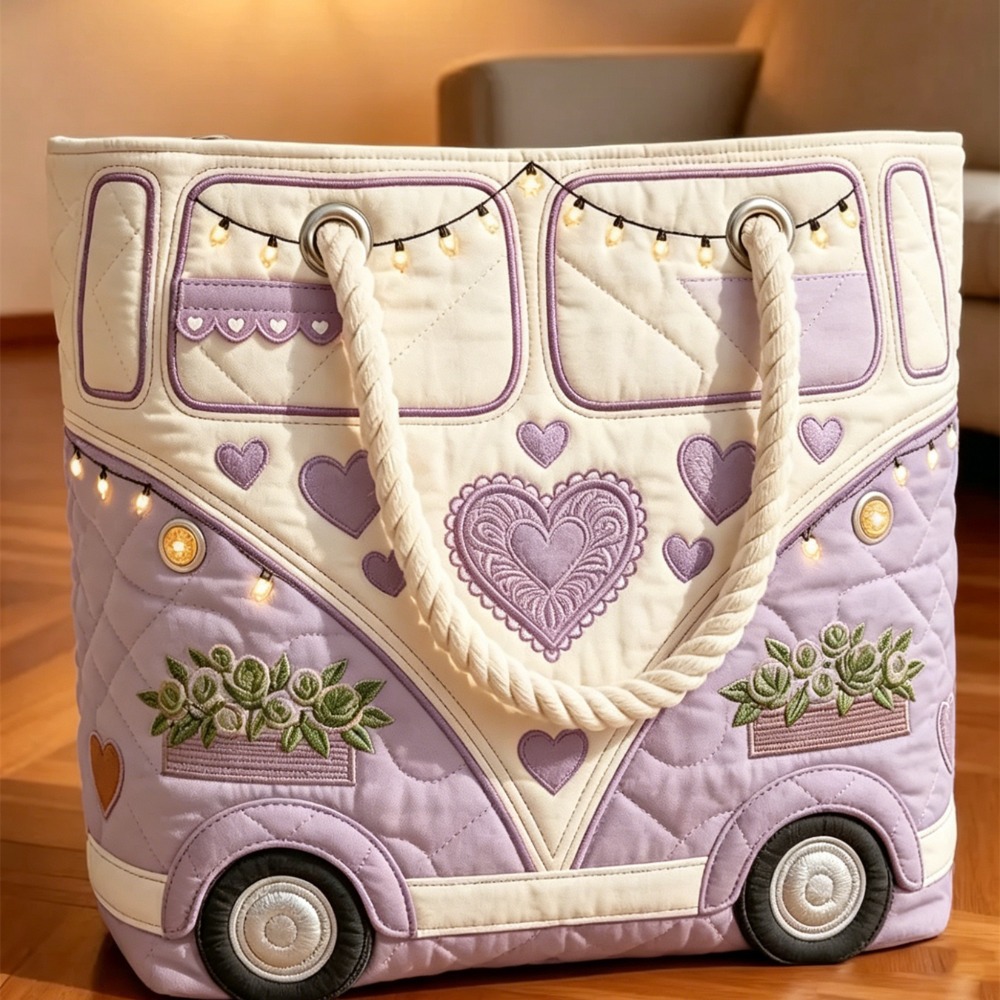 Women's Quilted Handbag, Light - Embroidery X Pattern recension och pris