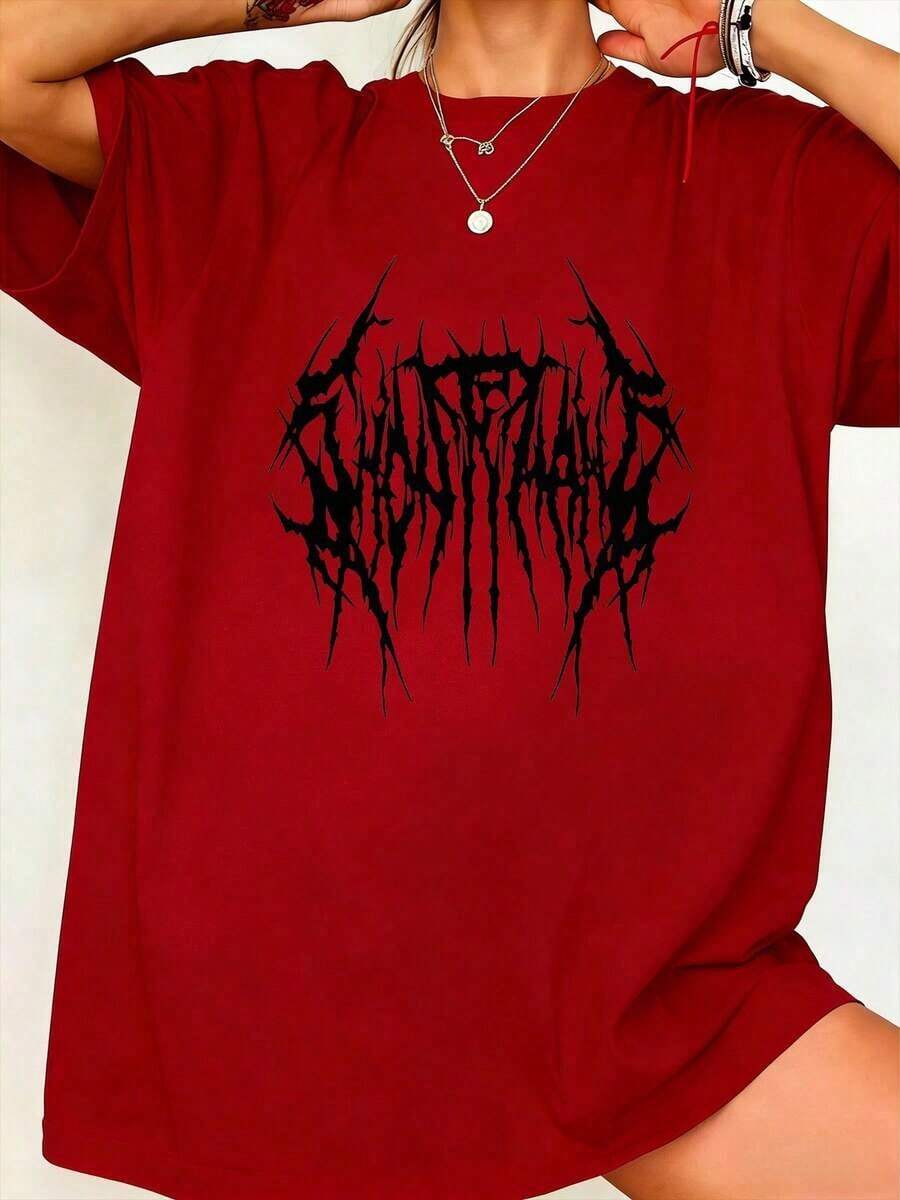 Oversized Loose Fit Cotton Got - Embroidery Font Free recension och pris