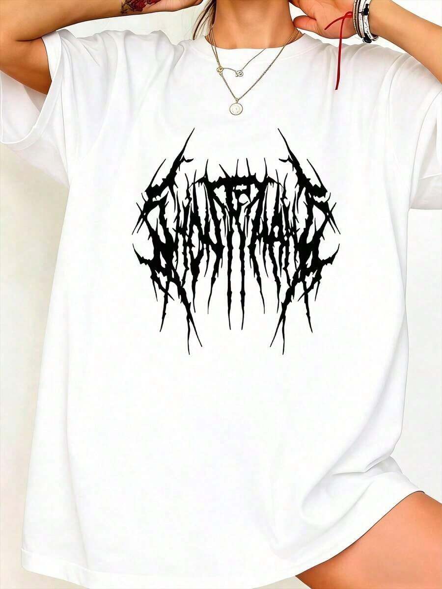 Oversized Loose Fit Cotton Got - Embroidery Font Free recension och pris