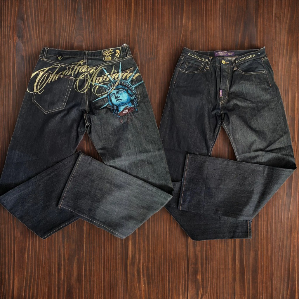 Vintage 90s Gothic Y2k liberty - Embroidery Jeans Sakura recension och pris