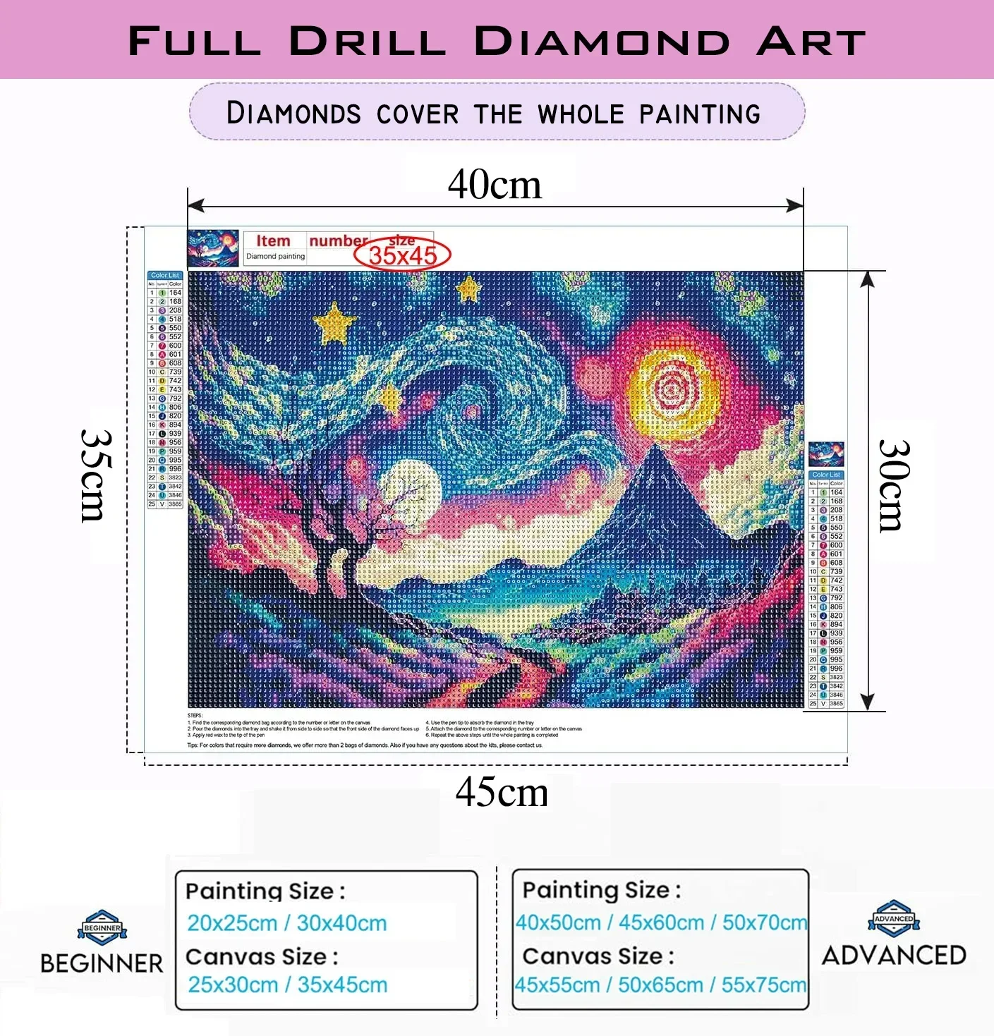 1pc frameless Diamond Painting - Embroidery In Egypt recension och pris