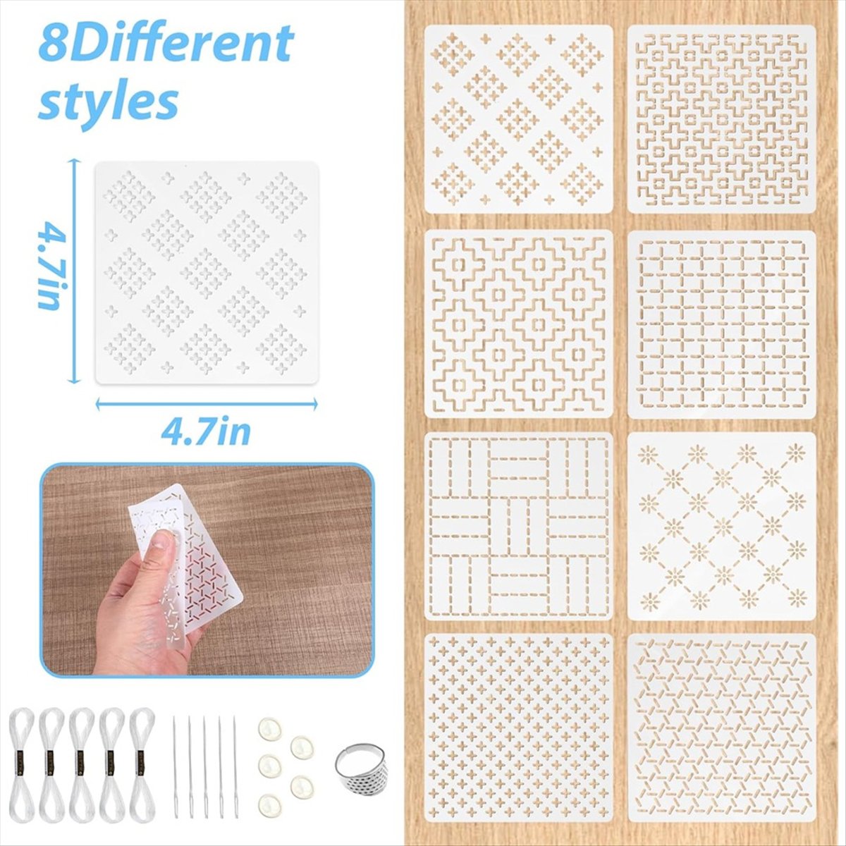 BHBL 24Pcs Plastic -Stencil Ki - Embroidery X Pattern recension och pris