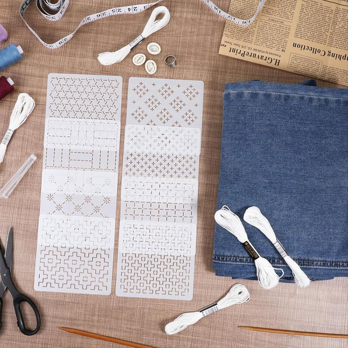BHBL 24Pcs Plastic -Stencil Ki - Embroidery X Pattern recension och pris