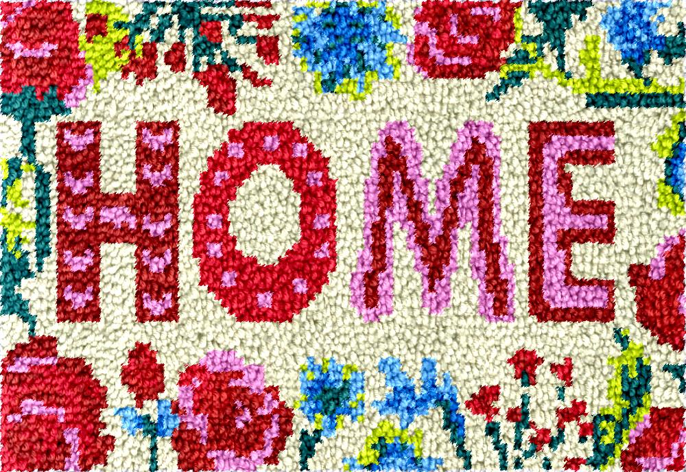 HOME letter Latch hook rug kit - Printed Embroidery Kit recension och pris