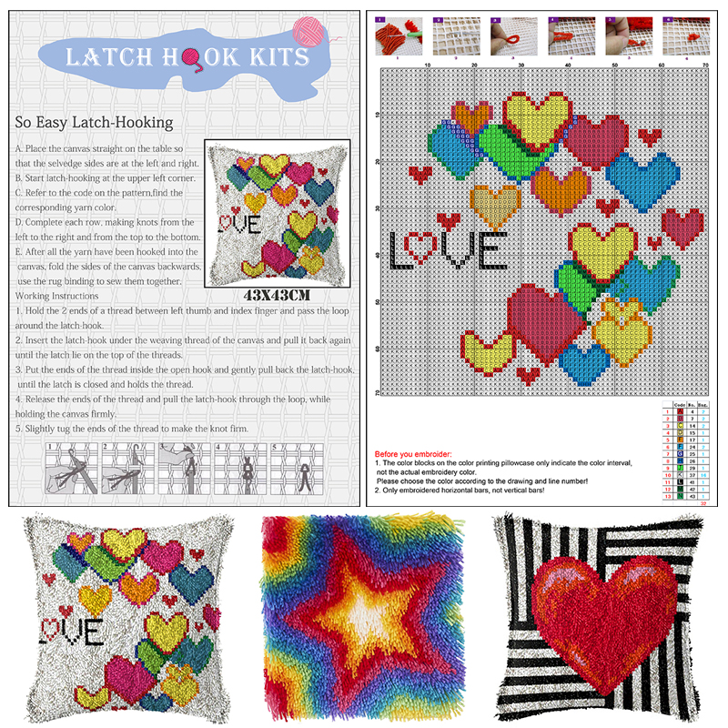 HOME letter Latch hook rug kit - Printed Embroidery Kit recension och pris