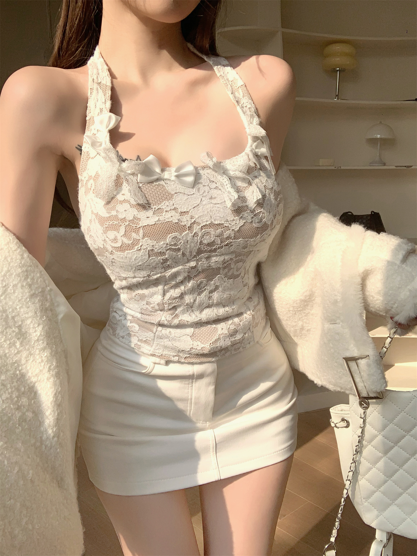 Sexy Lace Embroidery Hollow ou - Embroidery Knot recension och pris