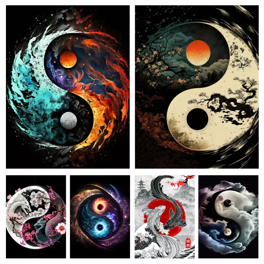 1PC frameless Yin Yang Tree 5D - Printed Embroidery Kit recension och pris