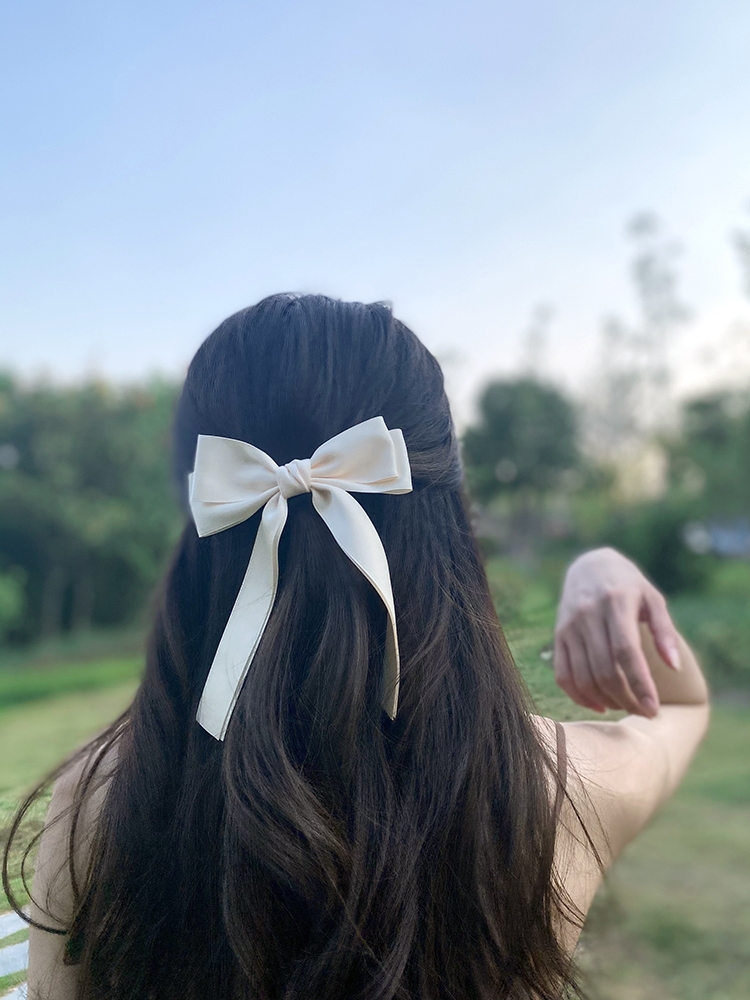 Korea Elegant Long Ribbon Bow  - Embroidery Knot recension och pris