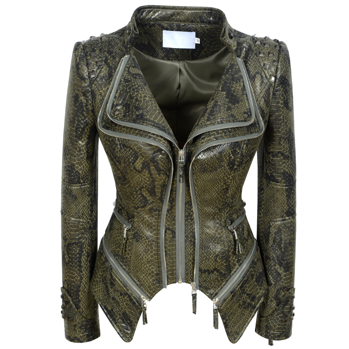 Snake Skin Print PU Women's Wi - Embroidery On Leather recension och pris