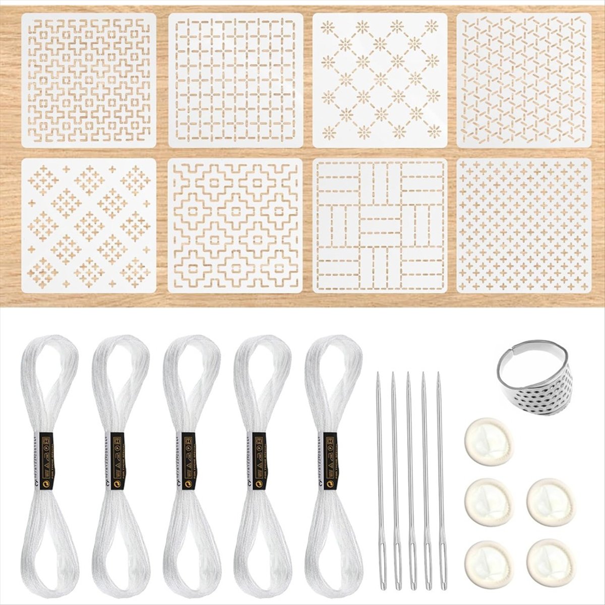 AT16 24Pcs Plastic -Stencil Ki - Embroidery X Pattern recension och pris