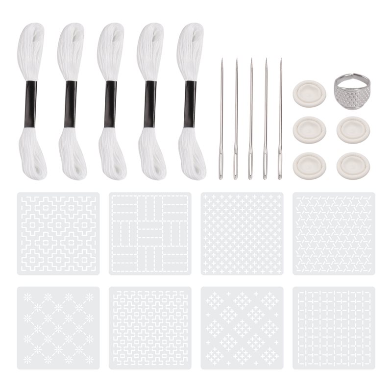 2025 Trend Sashiko-Stencil Kit - Embroidery X Pattern recension och pris
