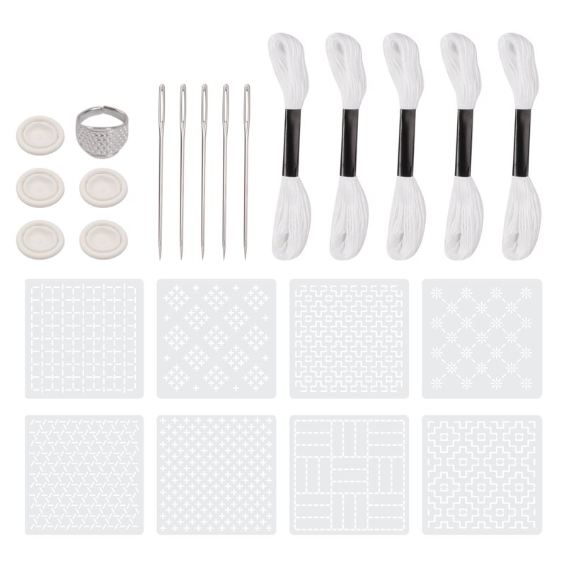 2025 Trend Sashiko-Stencil Kit - Embroidery X Pattern recension och pris