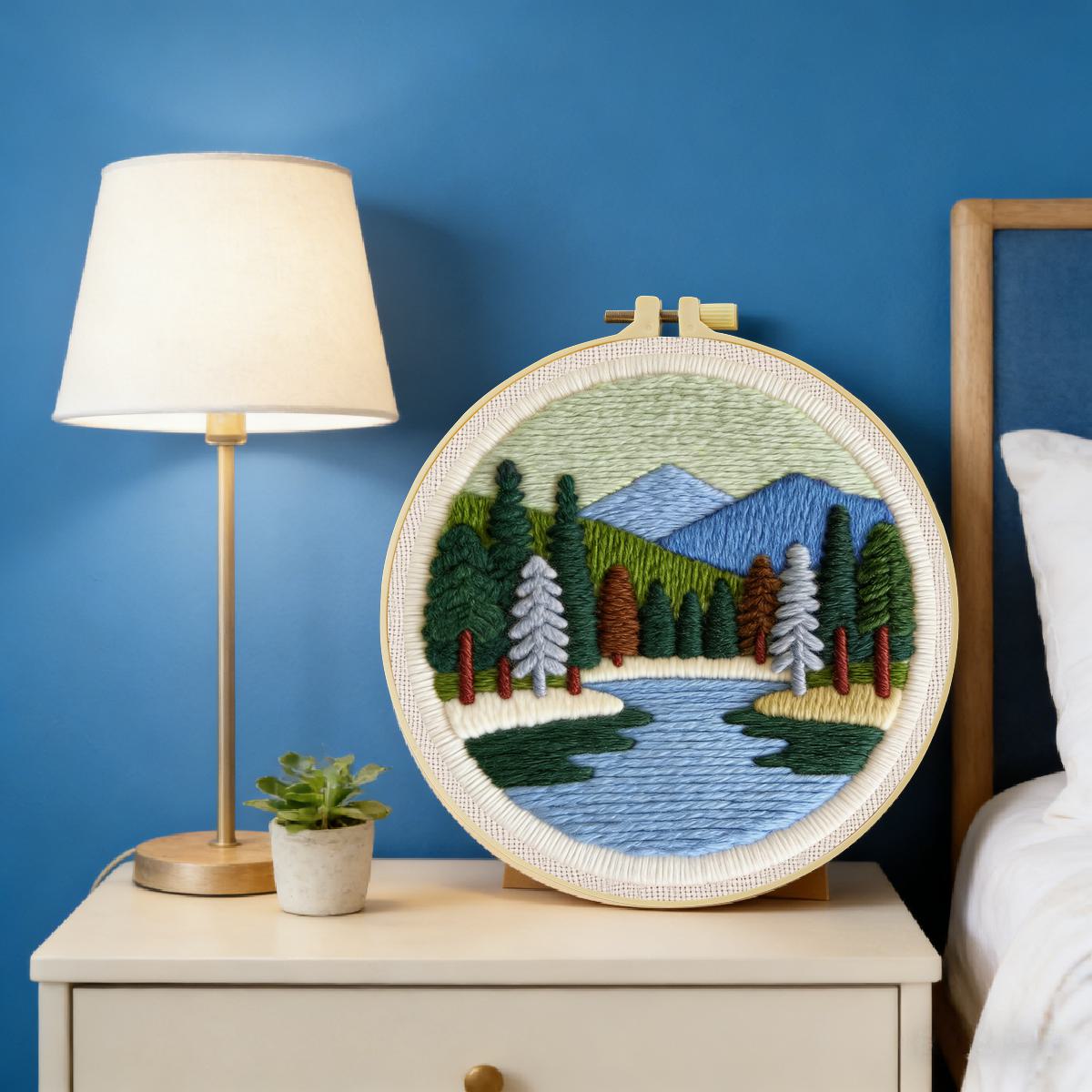 20X20CM/7.87inch Scenery punch - Printed Embroidery Kit recension och pris