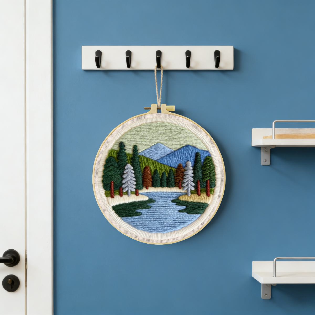 20X20CM/7.87inch Scenery punch - Printed Embroidery Kit recension och pris