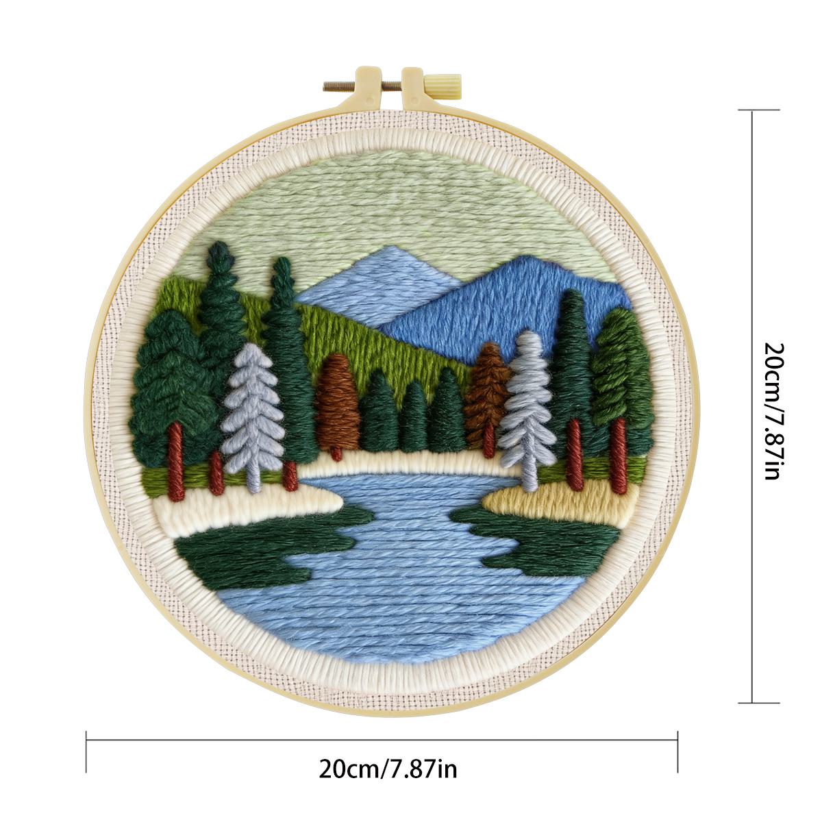 20X20CM/7.87inch Scenery punch - Printed Embroidery Kit recension och pris