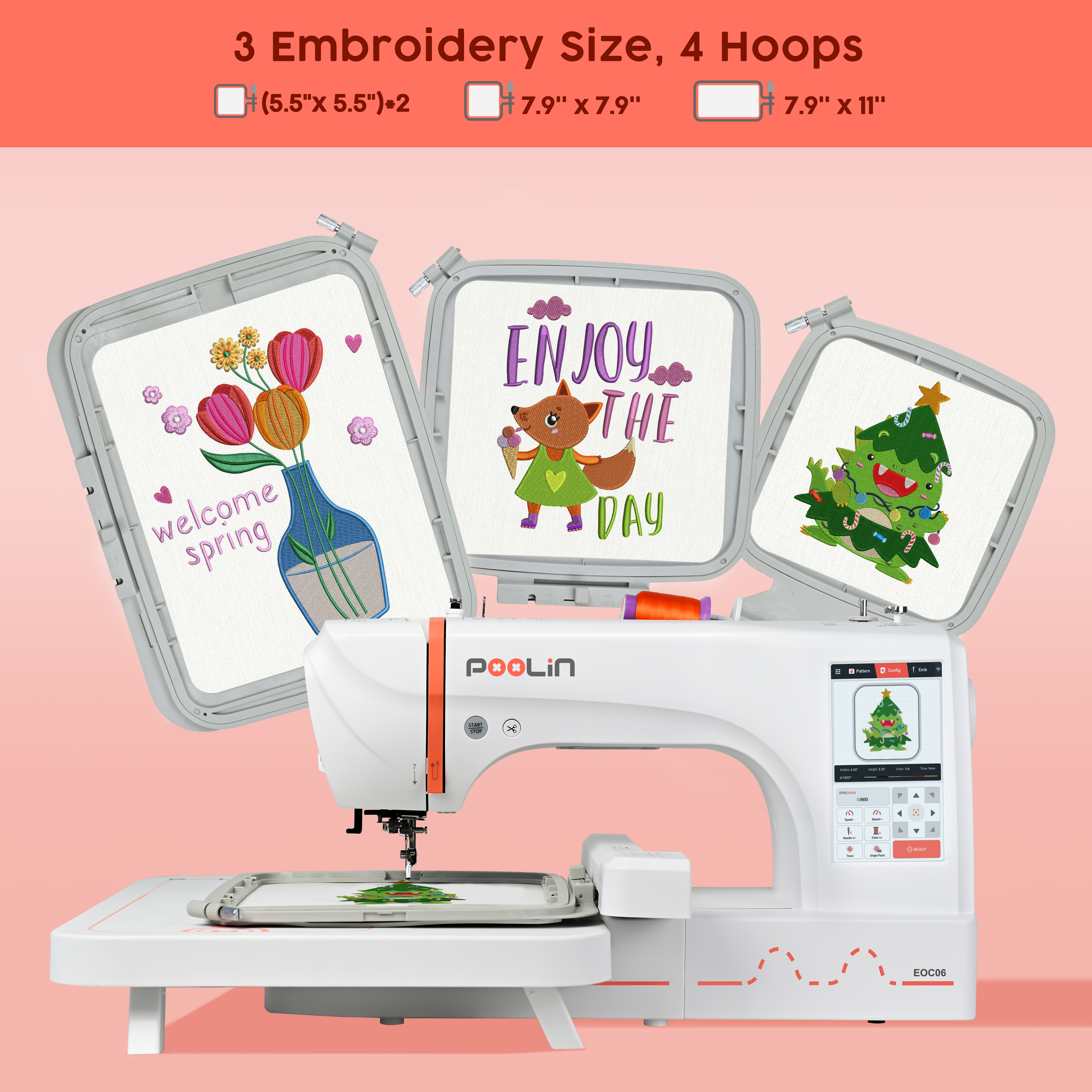 EOC06 PooLin China Hot Sale Co - Embroidery Machine China recension och pris