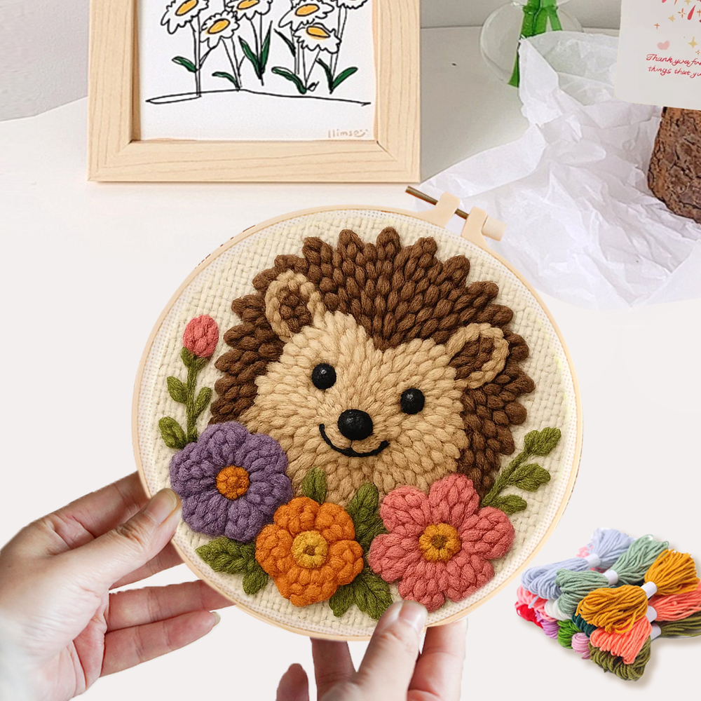Hedgehog pattern Punch Needle  - Embroidery Ideas For Bags recension och pris